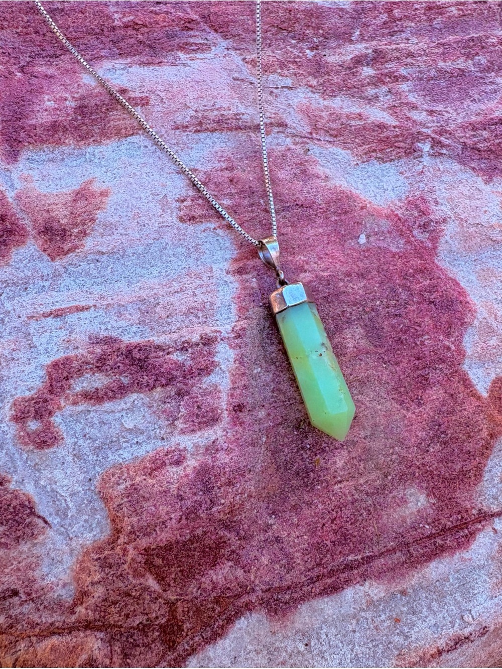Mint Green Opal Point Pendant Necklace 💚🧚🏼✨